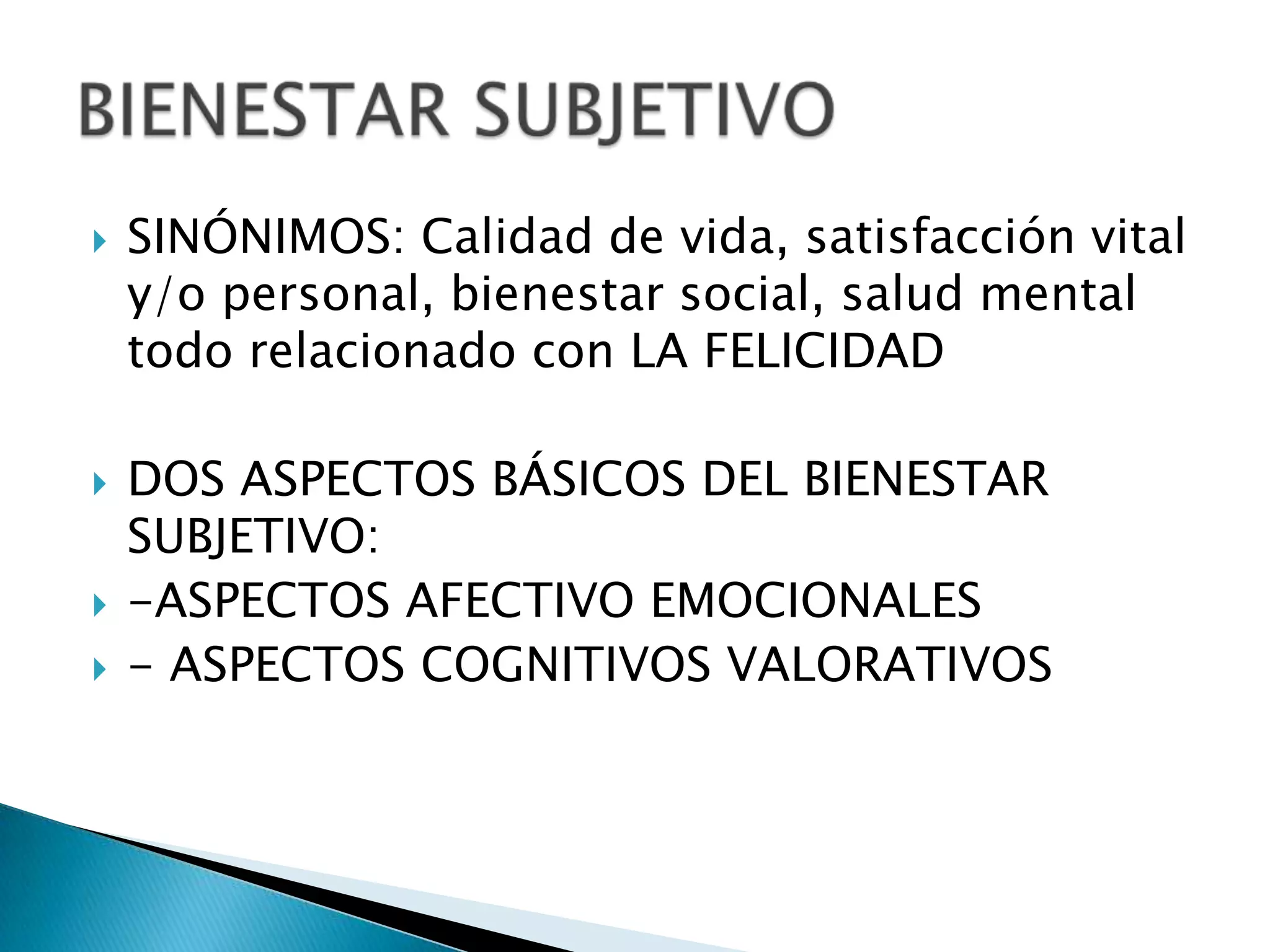 Bienestar subjetivo | PPT