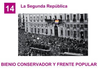 14 La Segunda República
BIENIO CONSERVADOR Y FRENTE POPULAR
 