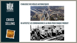 CROSS
SELLING
ETABLISSEZ DES RÈGLES AUTOMATIQUES
OU AFFECTEZ LES COMBINAISONS À LA MAIN POUR CHAQUE PRODUIT
 