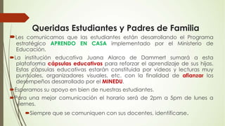 BIENVENIDAS QUERIDAS ESTUDIANTES!!! - Institución Educativa San