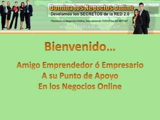 www.DominaLaRed.com Bienvenido… Amigo Emprendedor ó Empresario A su Punto de Apoyo En los Negocios Online 