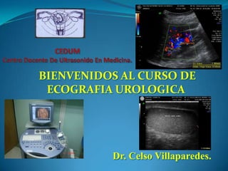 BIENVENIDOS AL CURSO DE
ECOGRAFIA UROLOGICA

Dr. Celso Villaparedes.

 