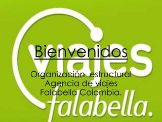 Bienvenidos
Organización estructural
Agencia de viajes
Falabella Colombia.

 