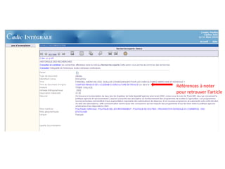 Références à noter pour retrouver l’article