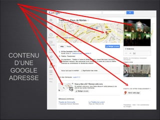 CONTENU
 D’UNE
GOOGLE
ADRESSE
 