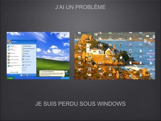 J’AI UN PROBLÈME




JE SUIS PERDU SOUS WINDOWS
 