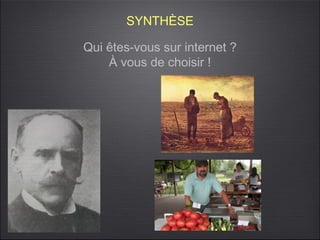 SYNTHÈSE

Qui êtes-vous sur internet ?
    À vous de choisir !
 