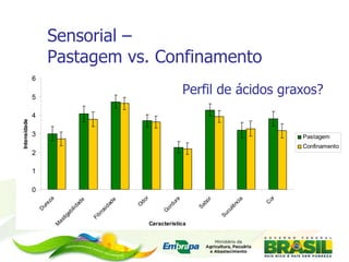 Sensorial –  Pastagem vs. Confinamento Perfil de ácidos graxos? 