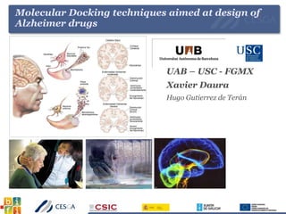 Molecular Docking techniques aimed at design of
Alzheimer drugs
UAB – USC - FGMX
Xavier Daura
Hugo Gutierrez de Terán
 