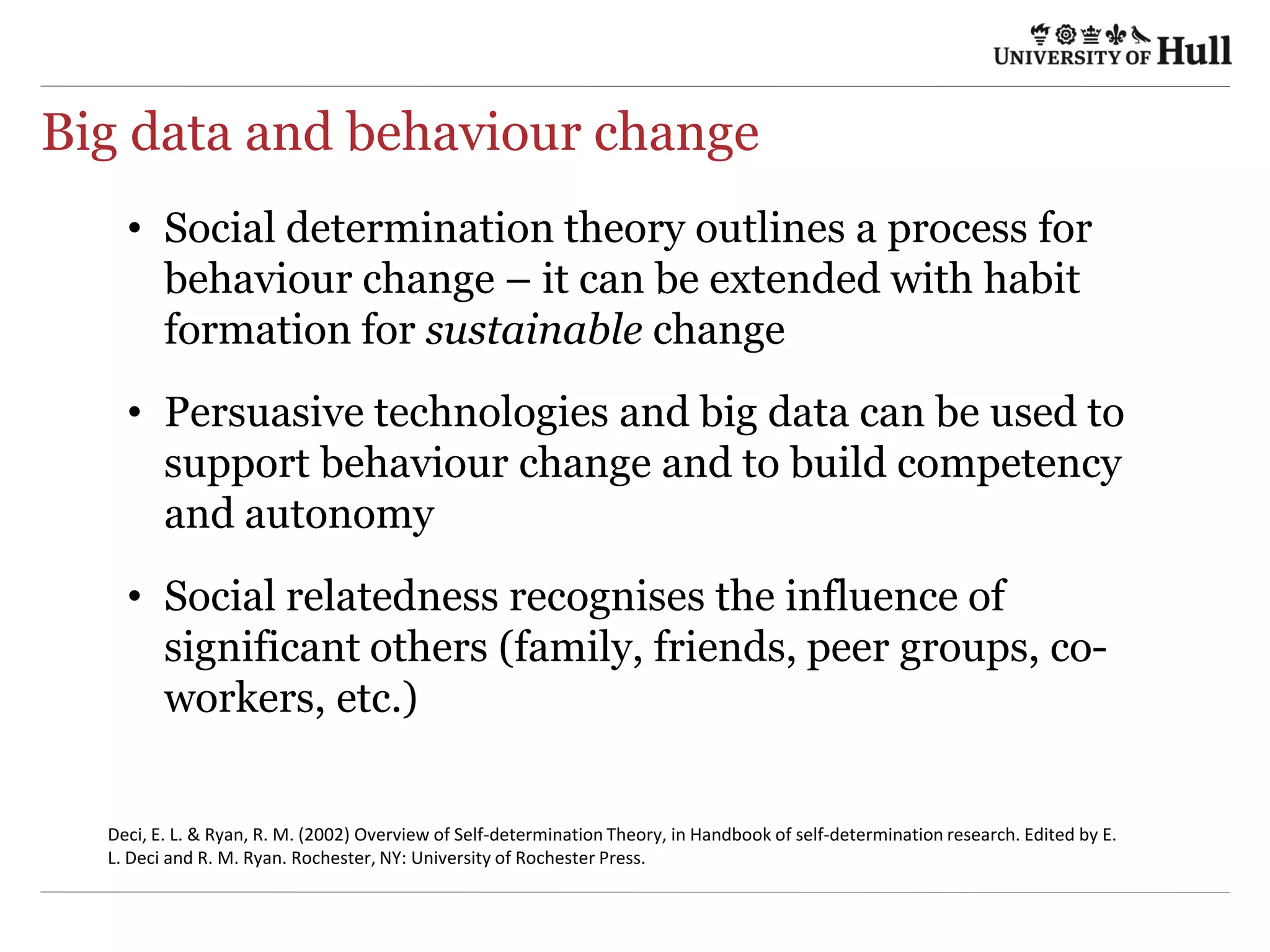 Technologies for data analysis: usage rates
King,	
  J.,	
  &	
  R.	
  Magoulas	
  (2013).	
  Data	
  Science	
  Salary	
  Survey.	
  O’Reilly	
  Media.	
  
R	
  and	
  Python	
  programming	
  
languages	
  come	
  above	
  Excel	
  
Enterprise	
  products	
  bo9om	
  of	
  the	
  heap	
  
 