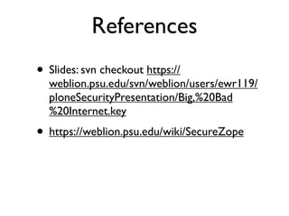 Protecting Plone from the Big, Bad Internet