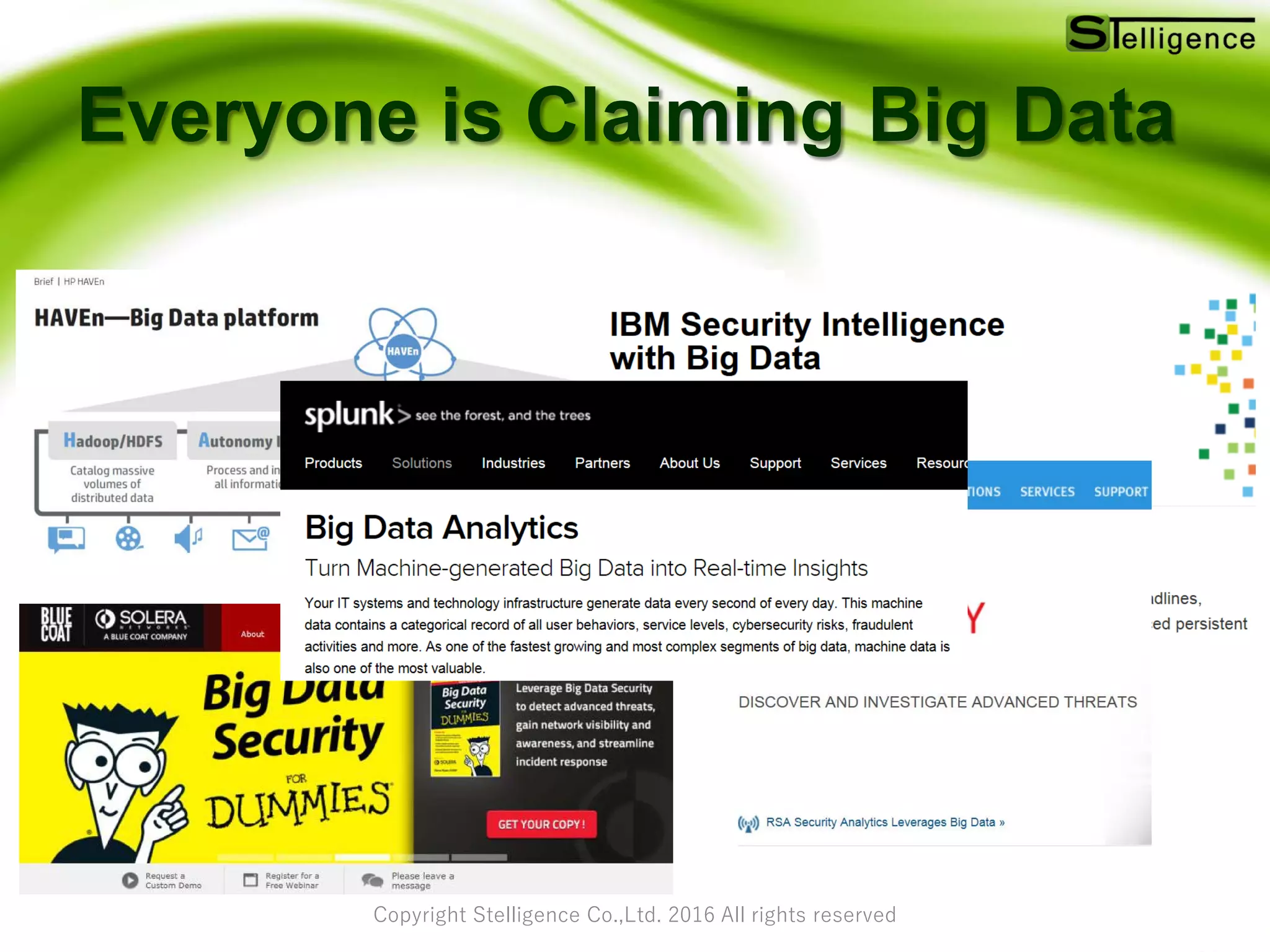 Copyright Stelligence Co.,Ltd. 2016 All rights reserved
Everyone is Claiming Big Data
 