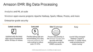 © 2018, Amazon Web Services, Inc. or Its Affiliates. All rights reserved.
Amazon EMR: Big Data Processing
$
Latest version...