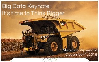 Big Data Keynote:
It’s time to Think Bigger
Mark van Rijmenam
December 1, 2015
 