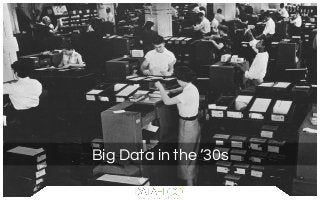 Big Data in the ‘30s
 
