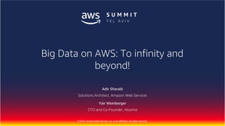 © 2018, Amazon Web Services, Inc. or Its Affiliates. All rights reserved.
Adir Sharabi
Solutions Architect, Amazon Web Services
Yair Weinberger
CTO and Co-Founder, Alooma
Big Data on AWS: To infinity and
beyond!
 