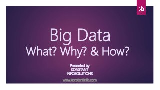 Big Data
What? Why? & How?
www.konstantinfo.com
Presented by
KONSTANT
INFOSOLUTIONS
 