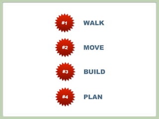 #1   WALK


#2   MOVE


#3   BUILD


#4   PLAN
 