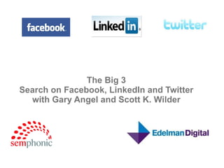 The Big 3 Search on Facebook, LinkedIn and Twitter with Gary Angel and Scott K. Wilder 