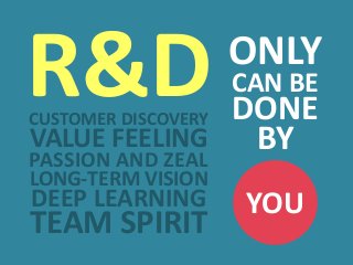 IVANO
Ph.D., MBA
EXPERTISE
• STRATEGY
• PRODUCTS
• PROCESSES
COMPETENCIES
R&D, AGILE, M&A, P&L, KPIs,
MODELS AND MONETIZATION
PARTNERSHIP
strivanlab@gmail.com • HEAD OF DIGITAL
• CONSULTING OR COACH
• SPEAKER OR LECTOR
• MENTOR OR COFOUNDER
Ishmelev
DIGITAL BUSINESS
 