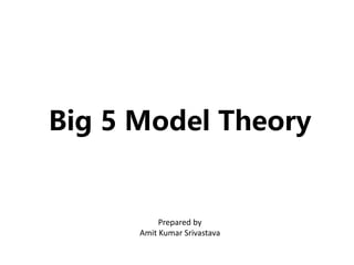 Big 5 Model Theory
Prepared by
Amit Kumar Srivastava
 