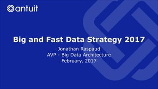 Big and Fast Data Strategy 2017
Jonathan Raspaud
AVP - Big Data Architecture
February, 2017
 