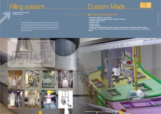 Painted steel manufacturing
SS 304L, SS 316L
Filling system
-
-
26
I
Containment adapted to your powders
Extraction of extremely difficult products (vibration, massage…)
Installation height reduced
Ergonomic station
Hygienic system
CIP/NEP integrated
Conditioning station for flexible or rigid containers: big bags, drums, cardboards, octabins, buckets...
Nitrogen (N ): controlled atmosphere packaging area with continuous flow extraction or by breaking the
vacuum
Customized
Custom Made
27
²
AVAILABLE
CUSTOM
MADE
Downloadable videos & plans on our website
 
