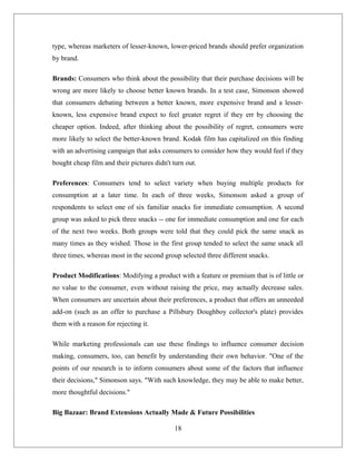 Big bazaar buying behaviour of customers (1) | DOC