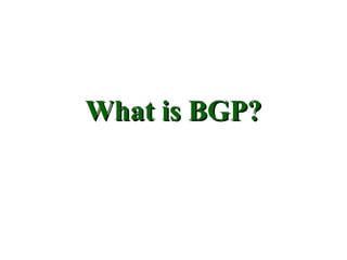 What is BGP?
 