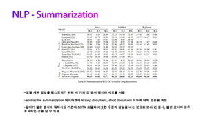 NLP - Summarization
 