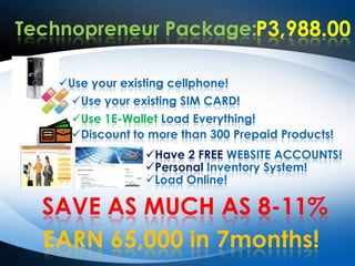 Technopreneur Package:P3,988.00Use your existing cellphone!