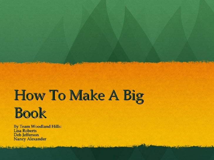 How To Make A Big Book