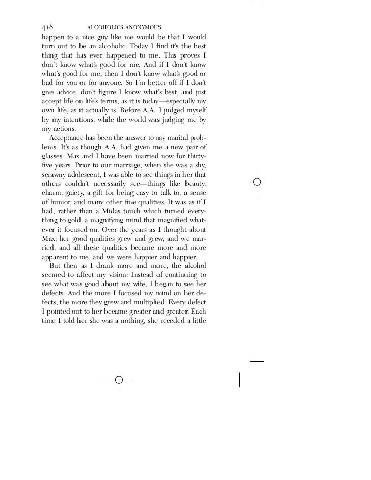 what does the aa big book say about acceptance