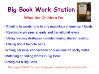 Big Book Work Station ,[object Object],[object Object],[object Object],[object Object],[object Object],[object Object],[object Object],[object Object],What the Children Do 