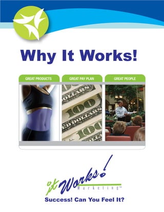 Why It Works!
2007 Distributor Guide and Glossary
GREAT PRODUCTS   GREAT PAY PLAN   GREAT PEOPLE




          Success! Can You Feel It?
 