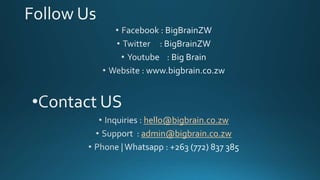 hello@bigbrain.co.zw
admin@bigbrain.co.zw
 