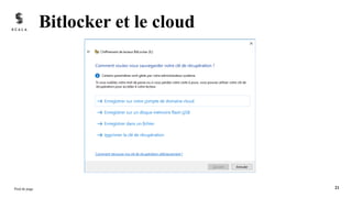 Bitlocker et le cloud
Pied de page 21
 