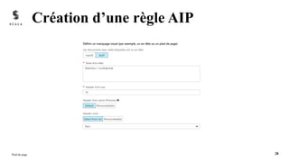 Création d’une règle AIP
Pied de page 28
 