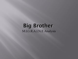 Big Brother
M.I.G.R.A.I.N.E Analysis

 