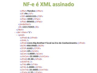 NF-e é XML assinado
 