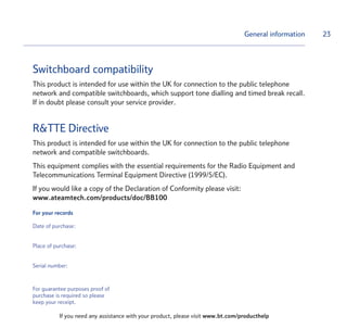 First Bt Switchboard BT Big Button 100 | PDF