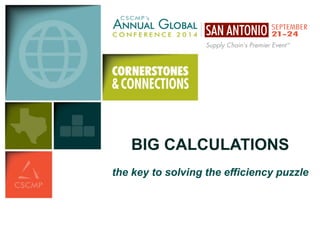 BIG CALCULATIONS 
the key to solving the efficiency puzzle 
the key to solving the efficiency puzzle  