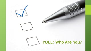 POLL: Who Are You?
2014 - NoSQLNow! - D'Antoni / Lopez
3