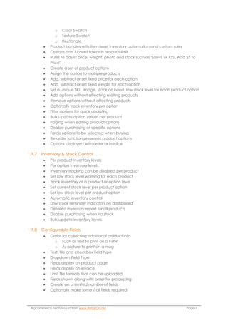 Bigcommerce features list | PDF