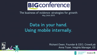 Richard Owen, Founder & CEO, CrowdLab
Anna Tozer, Insights Manager, EE
 
