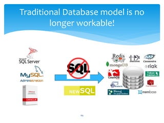 Traditional Database model is no
        longer workable!




               69
 