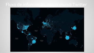 Fluxo de informação, mapa mundi Twitter
 