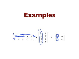 Examples
Matrix Multiply in MapReduce
C = A X B
A has dimensions L,M
B has dimensions M,N
•  In the map phase:
–  for each...