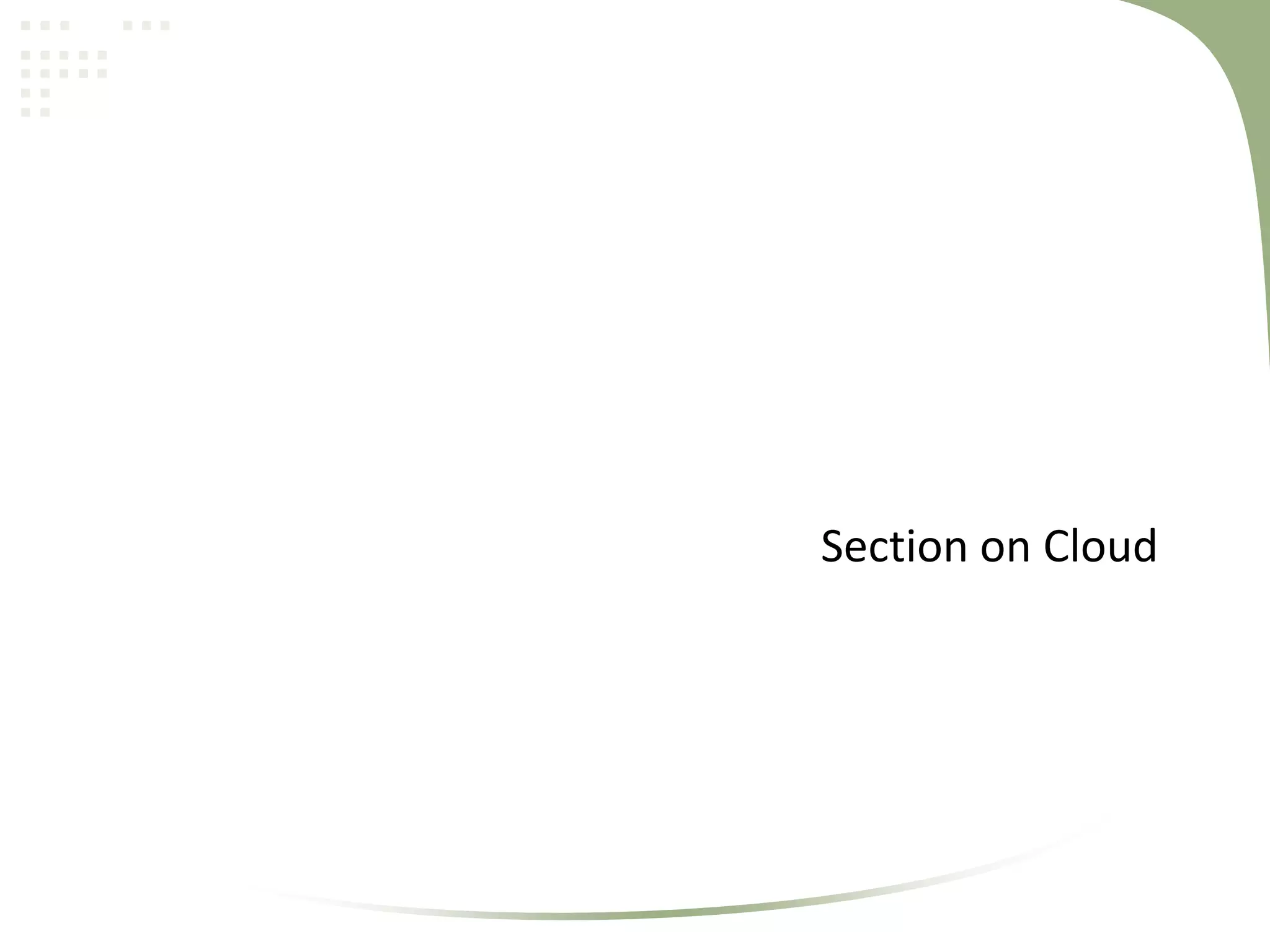 Section on Cloud

 