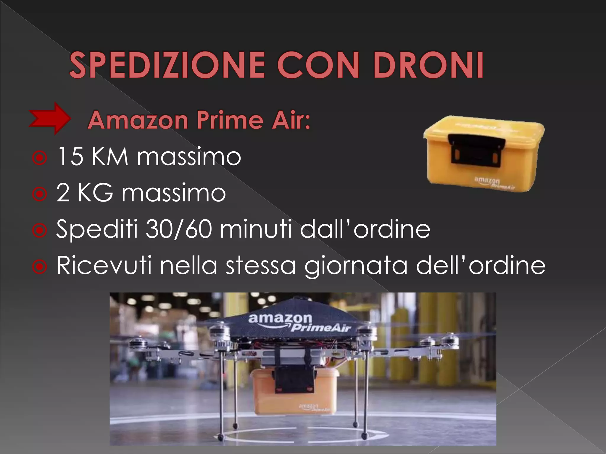  15 KM massimo
 2 KG massimo
 Spediti 30/60 minuti dall’ordine
 Ricevuti nella stessa giornata dell’ordine
 